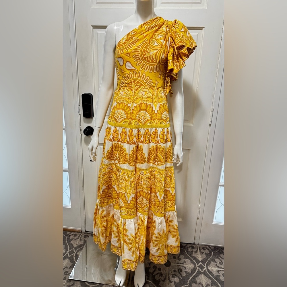 Farm Rio Ainika Tapestry One-Shoulder Maxi Dress Size XSMALL - Picture 5 of 16